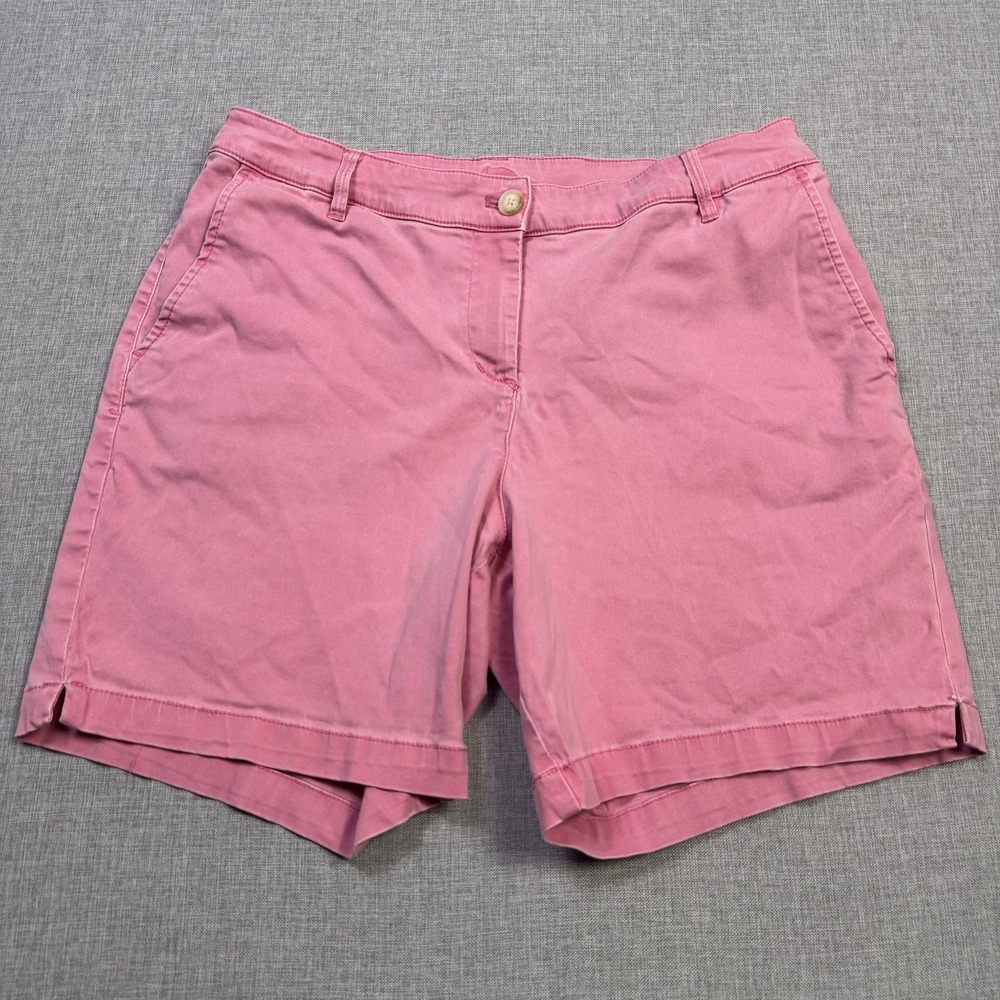 Tommy Bahama 7" Chino Shorts Womens 12 Pink Twill Flat Front Pockets